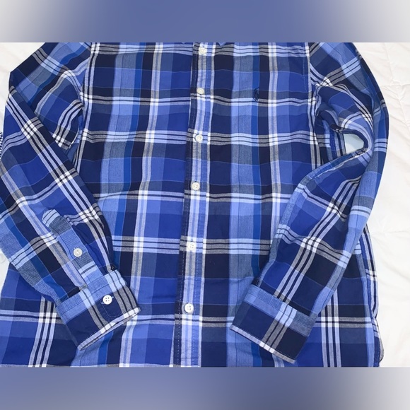 POLO Ralph Lauren blue plaid dress shirt BOYS size 14 16 14/16 - Picture 10 of 10